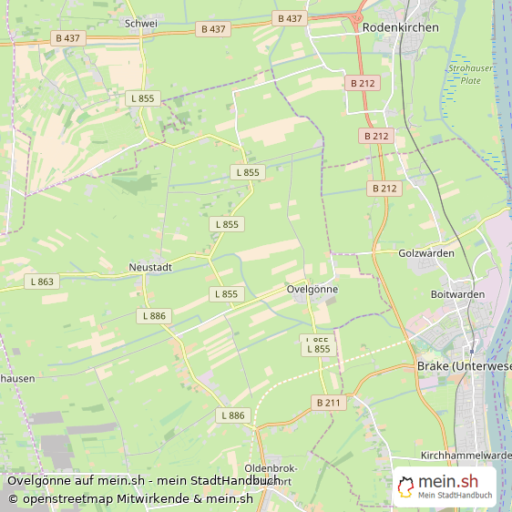Ovelgönne Landkreis Wesermarsch Landkarte © Openstreetmap Contributors Ovelgönne Große Landstadt Karte