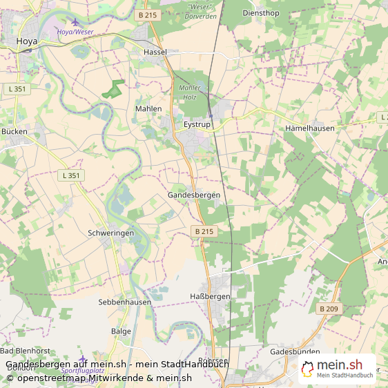 Gandesbergen Landkreis Nienburg (Weser) Landkarte © Openstreetmap Contributors Gandesbergen Kleines Dorf Karte