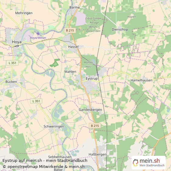 Eystrup Landkreis Nienburg (Weser) Landkarte © Openstreetmap Contributors Eystrup Landstadt Karte