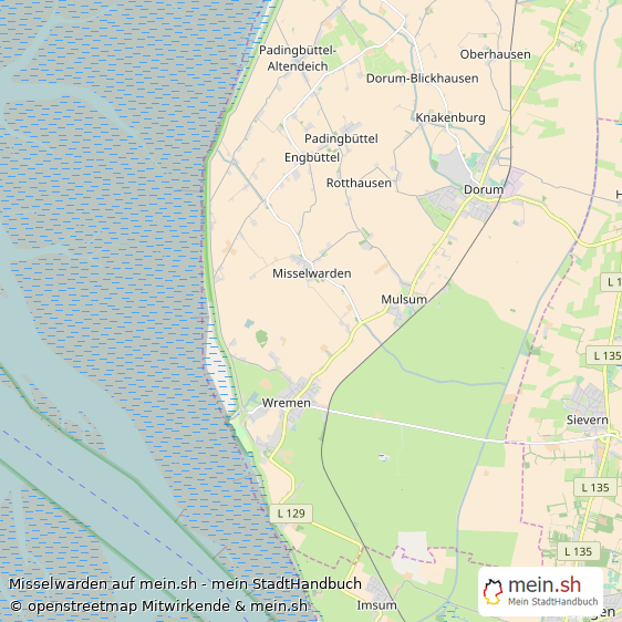 Misselwarden Kleines Dorf Karte