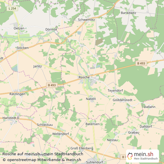 Rosche Landkreis Uelzen Landkarte © Openstreetmap Contributors Rosche Landstadt Karte