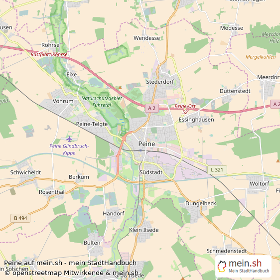 Peine Landkreis Peine Landkarte © Openstreetmap Contributors Peine Kleine Mittelstadt Karte