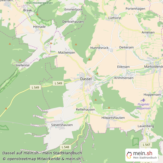 Dassel Landkreis Northeim Landkarte © Openstreetmap Contributors Dassel Kleinstadt Karte