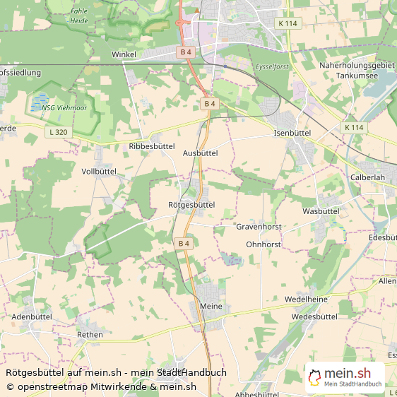 Rötgesbüttel Landkreis Gifhorn Landkarte © Openstreetmap Contributors Rötgesbüttel Landstadt Karte