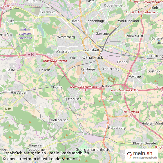 Osnabrück Kreisfreie Stadt Osnabrück Landkarte © Openstreetmap Contributors Osnabrück Kleine Großstadt Karte