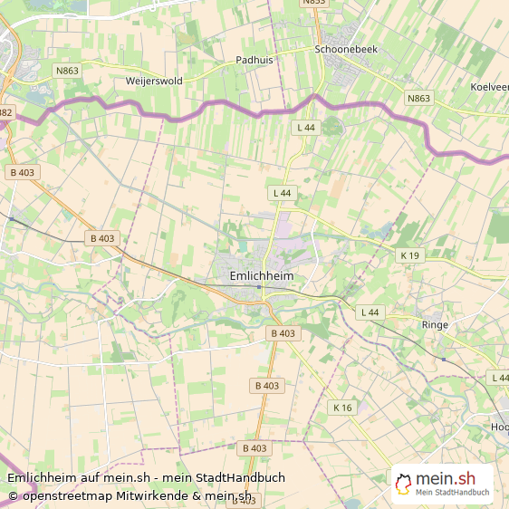 Emlichheim Landkreis Grafschaft Bentheim Landkarte © Openstreetmap Contributors Emlichheim Große Landstadt Karte