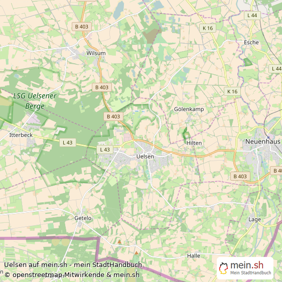 Uelsen Landkreis Grafschaft Bentheim Landkarte © Openstreetmap Contributors Uelsen Große Landstadt Karte