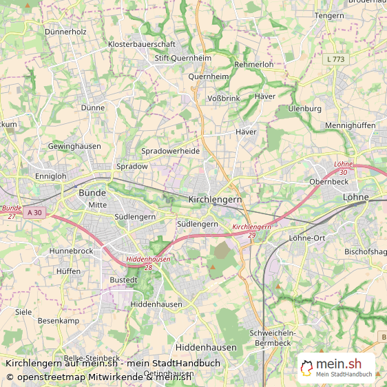 Kirchlengern Kleinstadt Karte