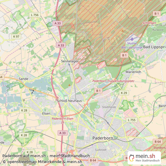 Paderborn Kleine Grostadt Karte