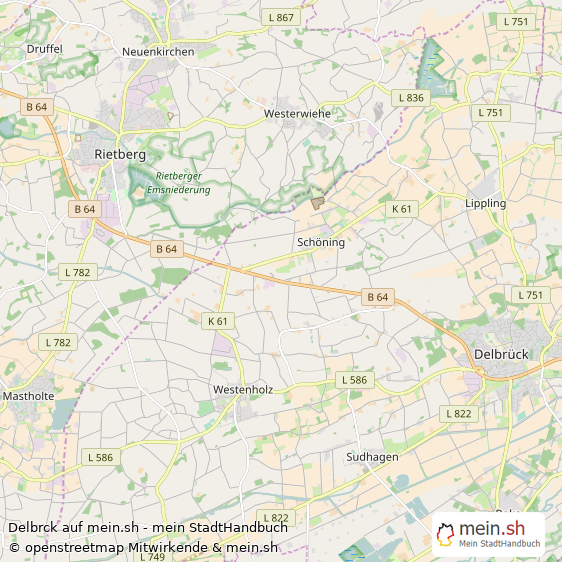 Delbrck Kleine Mittelstadt Karte