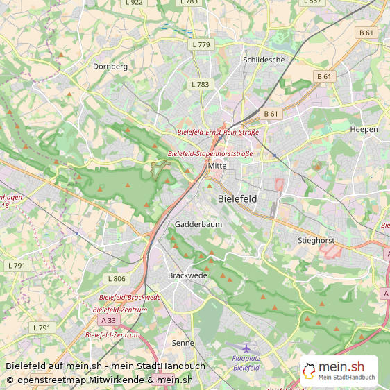 Bielefeld GroÃŸstadt Karte