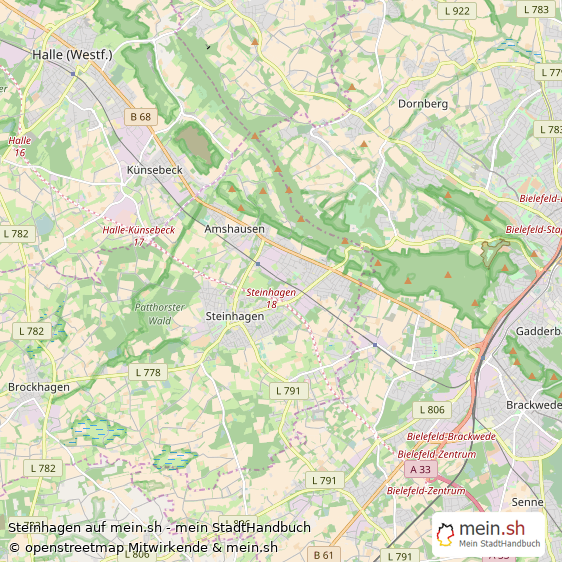 Steinhagen Landkreis Gütersloh Landkarte © Openstreetmap Contributors Steinhagen Kleinstadt Karte
