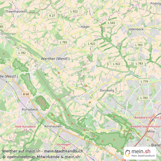 Werther Landkreis Gütersloh Landkarte © Openstreetmap Contributors Werther Landstadt Karte
