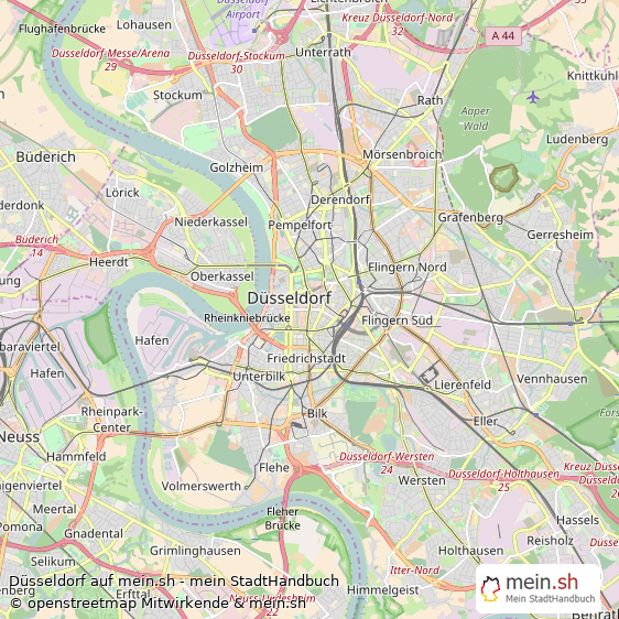 Düsseldorf Kreisfreie Stadt Düsseldorf Landkarte © Openstreetmap Contributors Düsseldorf Großstadt Karte