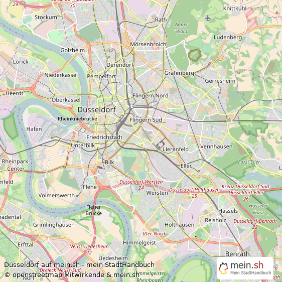 Düsseldorf Kreisfreie Stadt Düsseldorf Landkarte © Openstreetmap Contributors Düsseldorf Großstadt Karte