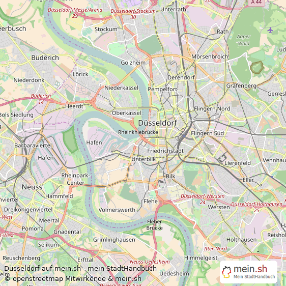 Düsseldorf Kreisfreie Stadt Düsseldorf Landkarte © Openstreetmap Contributors Düsseldorf Großstadt Karte