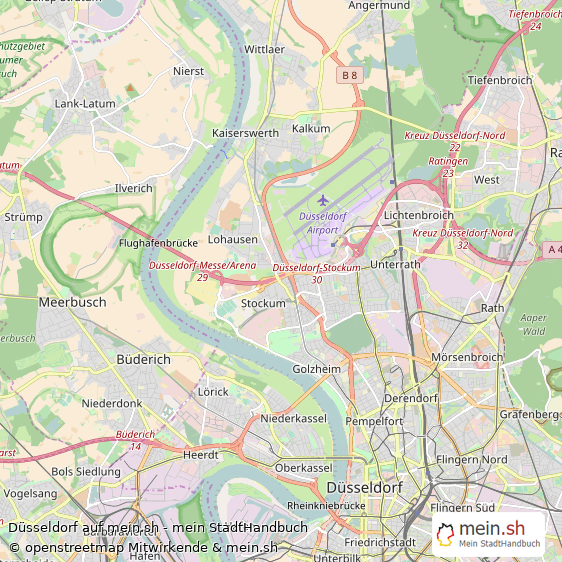 Düsseldorf Kreisfreie Stadt Düsseldorf Landkarte © Openstreetmap Contributors Düsseldorf Großstadt Karte
