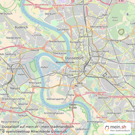 Düsseldorf Kreisfreie Stadt Düsseldorf Landkarte © Openstreetmap Contributors Düsseldorf Großstadt Karte
