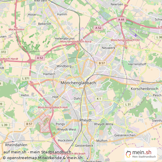 M?nchengladbach Gro?stadt Karte