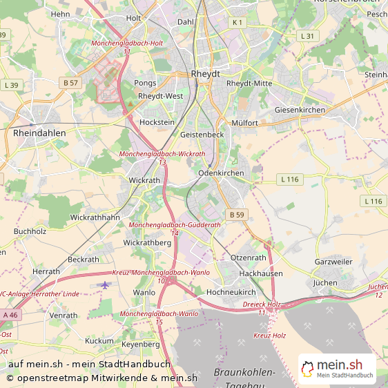 M?nchengladbach Kreisfreie Stadt M?nchengladbach Landkarte © Openstreetmap Contributors M?nchengladbach Gro?stadt Karte