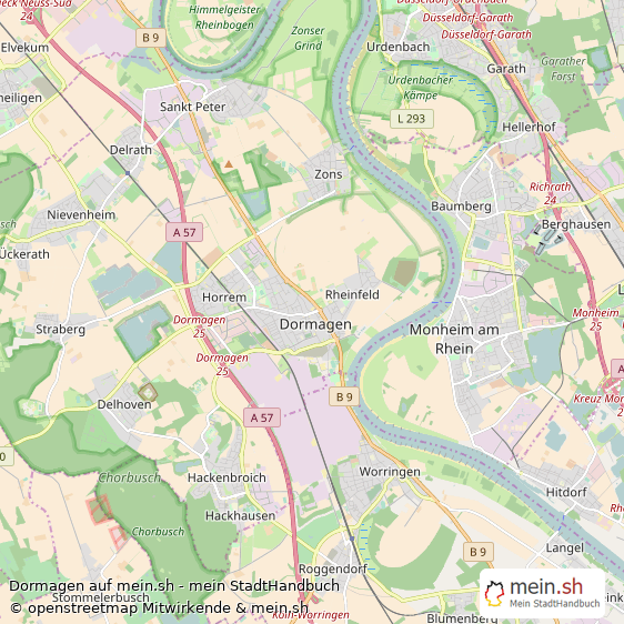 Dormagen Mittelstadt Karte
