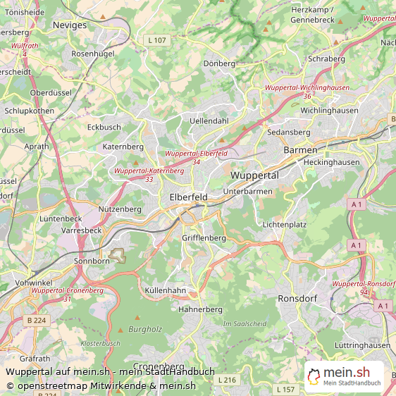 Wuppertal Grostadt Karte