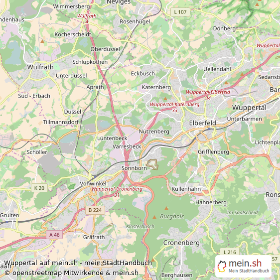 Wuppertal Grostadt Karte