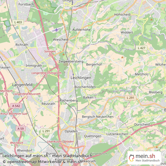 Leichlingen Rheinisch-Bergischer Kreis Landkarte © Openstreetmap Contributors Leichlingen Karte