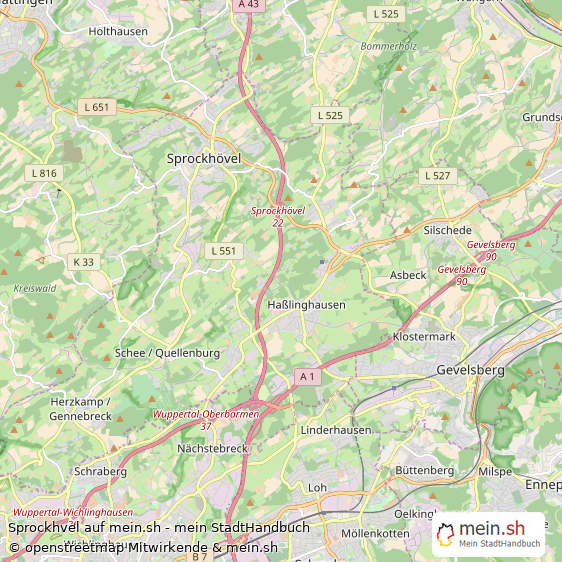 Sprockhvel Kleine Mittelstadt Karte