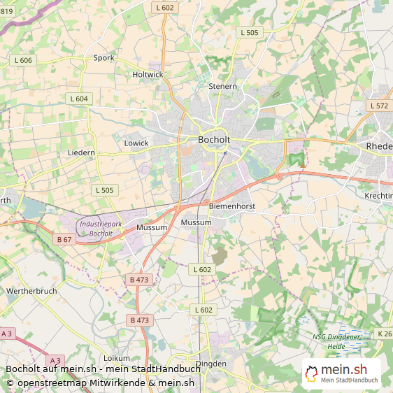 Bocholt Mittelstadt Karte