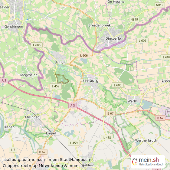 Isselburg Landkreis Borken Landkarte © Openstreetmap Contributors Isselburg Kleinstadt Karte
