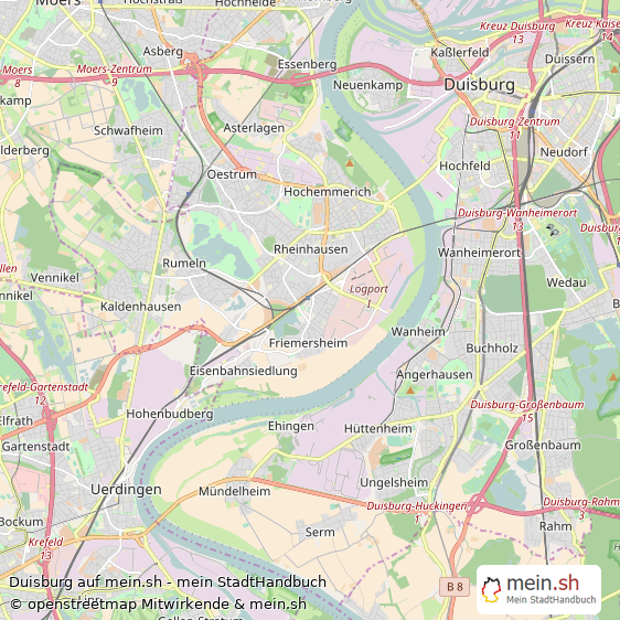 Duisburg Kreisfreie Stadt Duisburg Landkarte © Openstreetmap Contributors Duisburg Großstadt Karte
