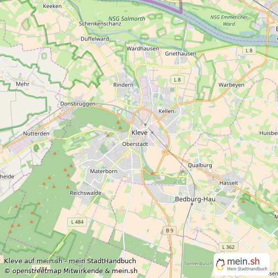 Kleve Kleine Mittelstadt Karte