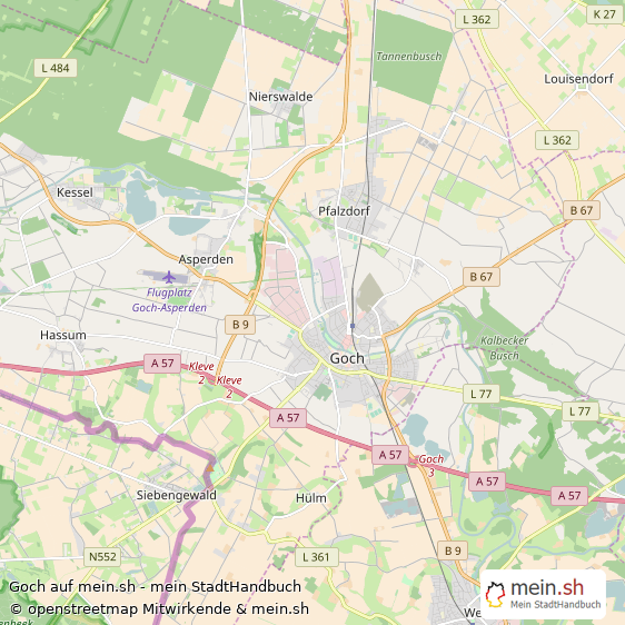 Goch Kleine Mittelstadt Karte