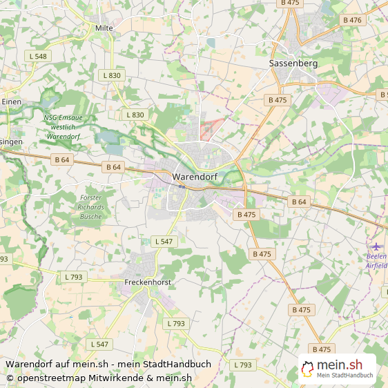 Warendorf Kleine Mittelstadt Karte