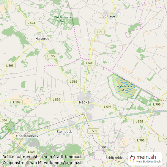 Recke Landkreis Steinfurt Landkarte © Openstreetmap Contributors Recke Kleinstadt Karte