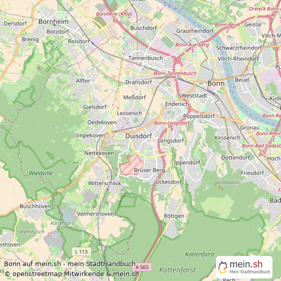 Bonn Grostadt Karte