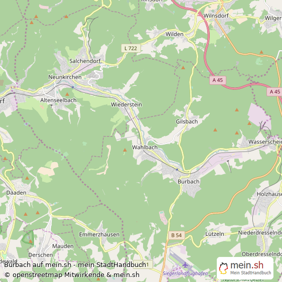 Burbach Kleinstadt Karte