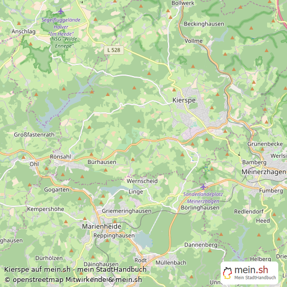 Kierspe Kleinstadt Karte