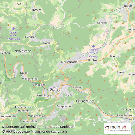 Neuenrade Kleinstadt Karte