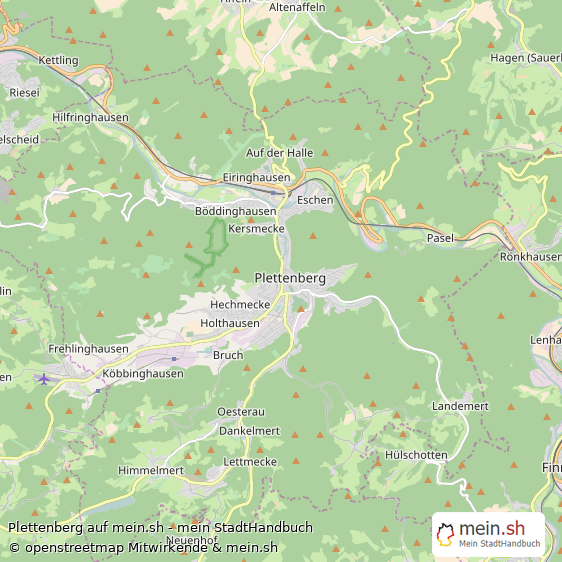 Plettenberg Kleine Mittelstadt Karte
