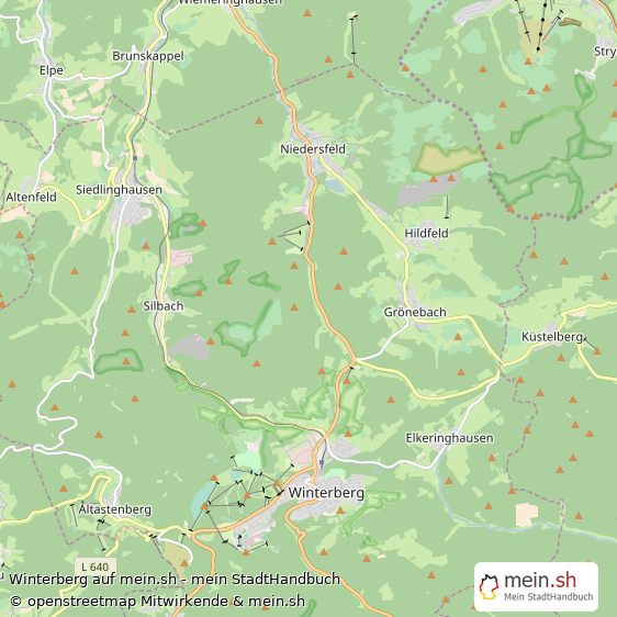 Winterberg Hochsauerlandkreis Landkarte © Openstreetmap Contributors Winterberg Kleinstadt Karte