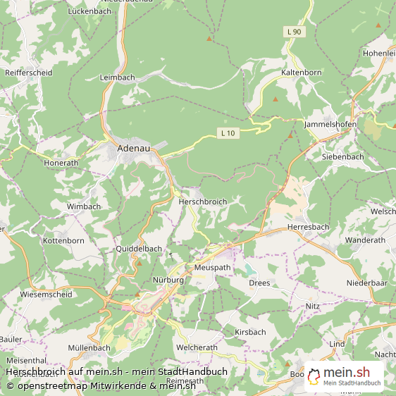 Herschbroich Kleines Dorf Karte