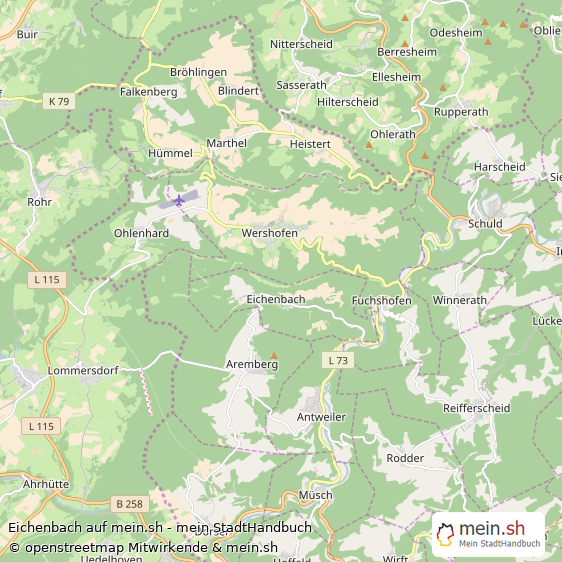 Eichenbach Landkreis Ahrweiler Landkarte © Openstreetmap Contributors Eichenbach Kleines Dorf Karte