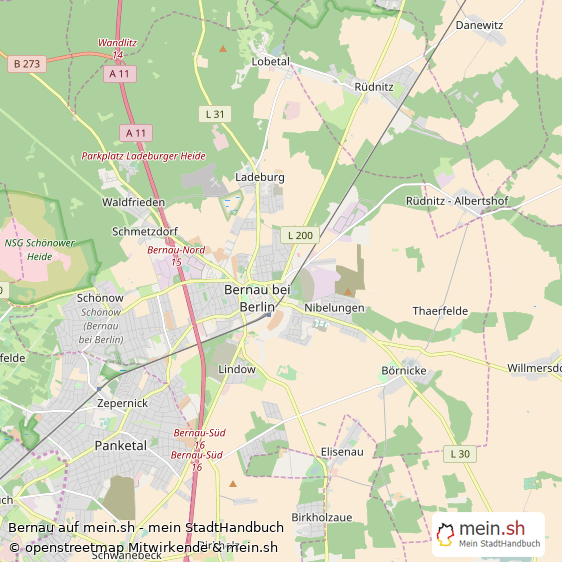 Bernau Landkreis Barnim Landkarte © Openstreetmap Contributors Bernau Karte