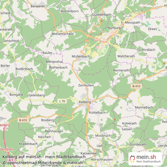 Kelberg Landkreis Daun Landkarte © Openstreetmap Contributors Kelberg Großes Dorf Karte
