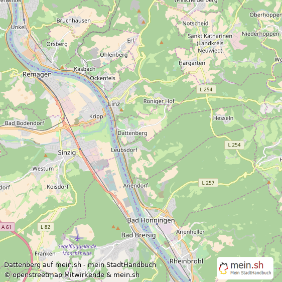 Dattenberg Landkreis Neuwied Landkarte © Openstreetmap Contributors Dattenberg Großes Dorf Karte