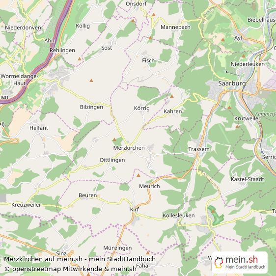 Merzkirchen Landkreis Trier-Saarburg Landkarte © Openstreetmap Contributors Merzkirchen Dorf Karte