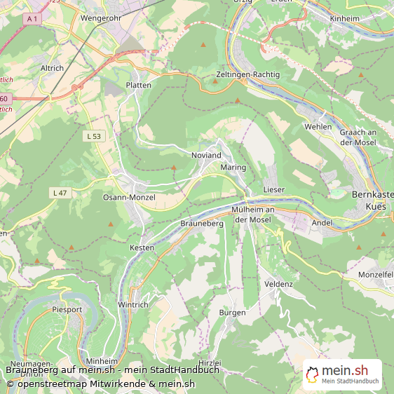 Brauneberg Groes Dorf Karte